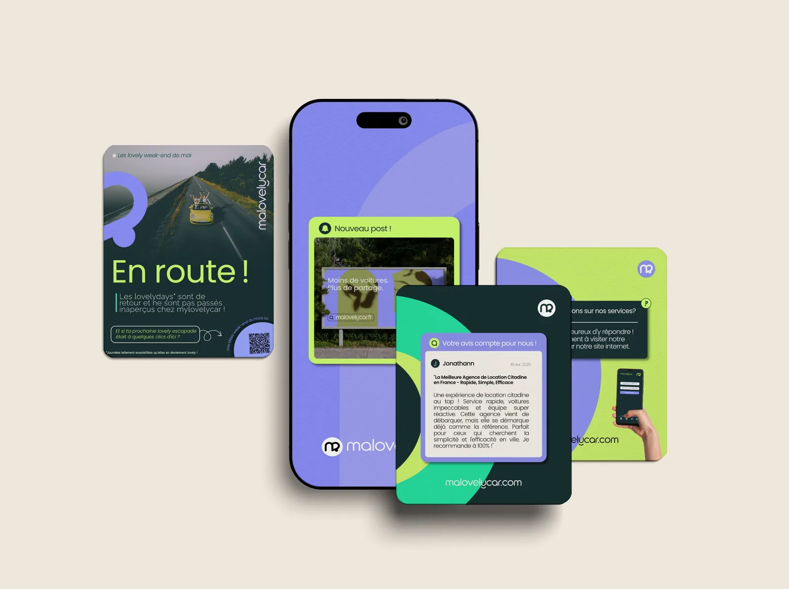 malovelycar, déclinaisons pour les réseaux sociaux